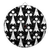 Ermine Pattern, Middeleeuws Patroon, Wit op Zwart Dartbord (Voorkant)