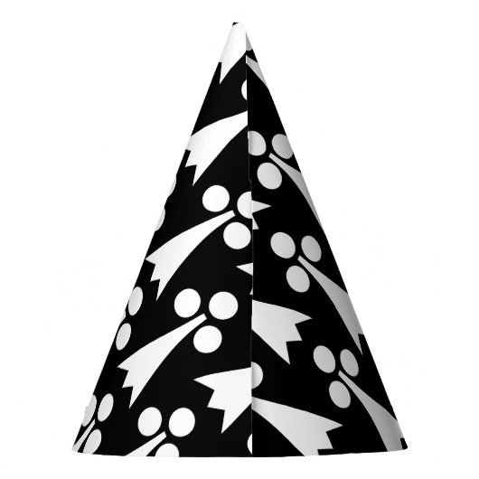 Ermine Pattern, Middeleeuws Patroon, Wit op Zwart Feesthoedjes (Achterkant)