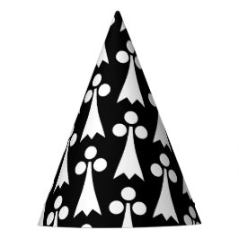 Ermine Pattern, Middeleeuws Patroon, Wit op Zwart Feesthoedjes