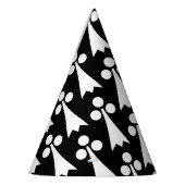 Ermine Pattern, Middeleeuws Patroon, Wit op Zwart Feesthoedjes (Links)