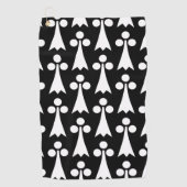 Ermine Pattern, Middeleeuws Patroon, Wit op Zwart Golfhanddoek (Voorkant)