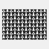 Ermine Pattern, Middeleeuws Patroon, Wit op Zwart Inpakpapier Vel (Voorkant)
