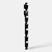 Ermine Pattern, Middeleeuws Patroon, Wit op Zwart iPhone Hoesje (Linkerkant)