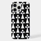 Ermine Pattern, Middeleeuws Patroon, Wit op Zwart iPhone Hoesje (Achterkant)
