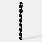 Ermine Pattern, Middeleeuws Patroon, Wit op Zwart iPhone Hoesje (Rechterkant)