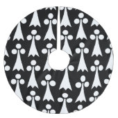 Ermine Pattern, Middeleeuws Patroon, Wit op Zwart Kerstboom Rok (Voorkant)