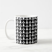 Ermine Pattern, Middeleeuws Patroon, Wit op Zwart Koffiemok (Links)