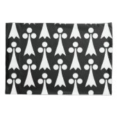 Ermine Pattern, Middeleeuws Patroon, Wit op Zwart Kussensloop (Achterkant)