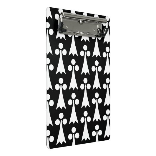 Ermine Pattern, Middeleeuws Patroon, Wit op Zwart Mini Klembord (Schuin)