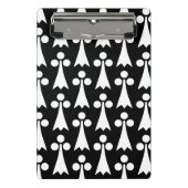 Ermine Pattern, Middeleeuws Patroon, Wit op Zwart Mini Klembord (Voorkant)
