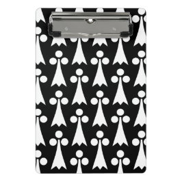 Ermine Pattern, Middeleeuws Patroon, Wit op Zwart Mini Klembord