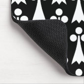Ermine Pattern, Middeleeuws Patroon, Wit op Zwart Muismat (Hoek)
