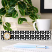 Ermine Pattern, Middeleeuws Patroon, Wit op Zwart Naambordje