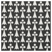 Ermine Pattern, Middeleeuws Patroon, Wit op Zwart Stof (Swatch)