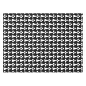 Ermine Pattern, Middeleeuws Patroon, Wit op Zwart Tafelkleed (Voorkant (Horizontaal))