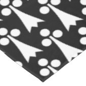 Ermine Pattern, Middeleeuws Patroon, Wit op Zwart Tafelkleed (Gekanteld)