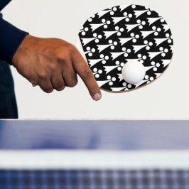 Ermine Pattern, Middeleeuws Patroon, Wit op Zwart Tafeltennisbatje