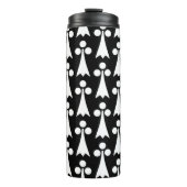 Ermine Pattern, Middeleeuws Patroon, Wit op Zwart Thermosbeker (Voorkant)