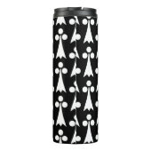 Ermine Pattern, Middeleeuws Patroon, Wit op Zwart Thermosbeker (Achterkant)