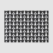 Ermine Pattern, Middeleeuws Patroon, Wit op Zwart Tissuepapier (Voorkant)