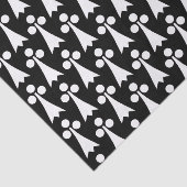 Ermine Pattern, Middeleeuws Patroon, Wit op Zwart Tissuepapier (Detail)