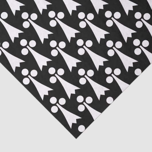 Ermine Pattern, Middeleeuws Patroon, Wit op Zwart Tissuepapier (Detail)