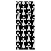 Ermine Pattern, Middeleeuws Patroon, Wit op Zwart Wijn Cadeautas (Achterkant)