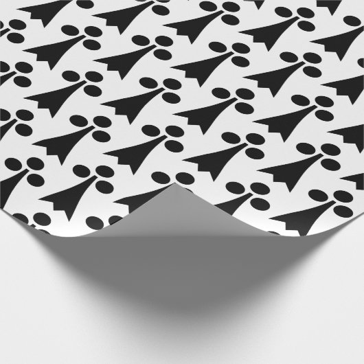 Ermine Pattern, Middeleeuws Patroon, Zwart op Wit Cadeaupapier (Hoek)