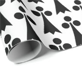 Ermine Pattern, Middeleeuws Patroon, Zwart op Wit Cadeaupapier (Rol Hoek)
