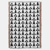 Ermine Pattern, Middeleeuws Patroon, Zwart op Wit Deken (Voorkant Verticaal)