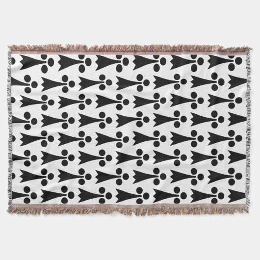 Ermine Pattern, Middeleeuws Patroon, Zwart op Wit Deken (Voorkant)