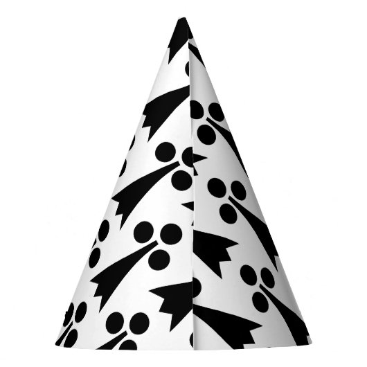 Ermine Pattern, Middeleeuws Patroon, Zwart op Wit Feesthoedjes (Achterkant)