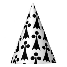 Ermine Pattern, Middeleeuws Patroon, Zwart op Wit Feesthoedjes