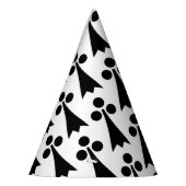 Ermine Pattern, Middeleeuws Patroon, Zwart op Wit Feesthoedjes (Links)