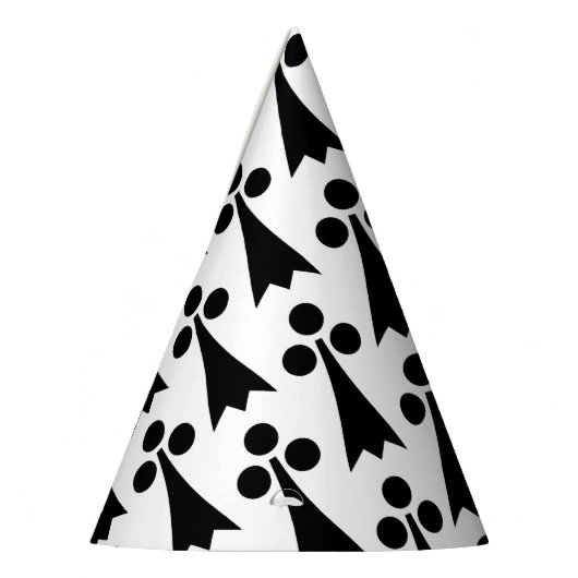 Ermine Pattern, Middeleeuws Patroon, Zwart op Wit Feesthoedjes (Links)