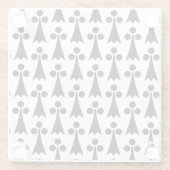 Ermine Pattern, Middeleeuws Patroon, Zwart op Wit Glazen Onderzetter (Achterkant)