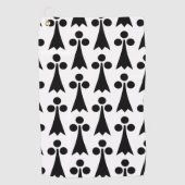 Ermine Pattern, Middeleeuws Patroon, Zwart op Wit Golfhanddoek (Voorkant)