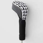 Ermine Pattern, Middeleeuws Patroon, Zwart op Wit Golfheadcover (Schuin)