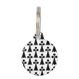 Ermine Pattern, Middeleeuws Patroon, Zwart op Wit Huisdierpenning