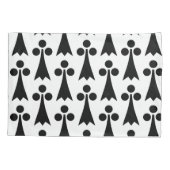 Ermine Pattern, Middeleeuws Patroon, Zwart op Wit Kussensloop (Achterkant)