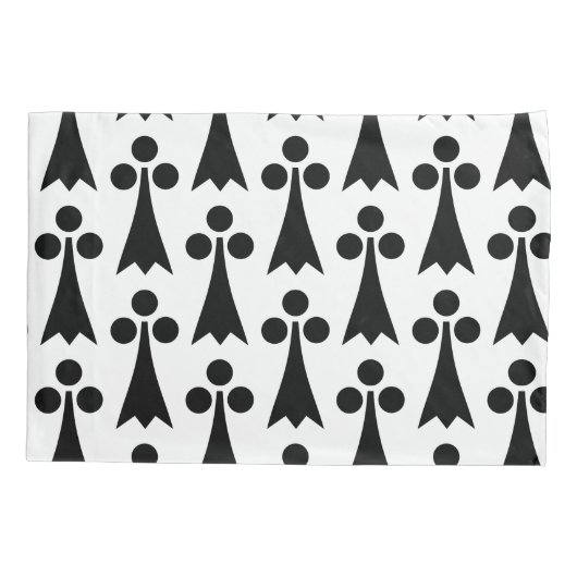 Ermine Pattern, Middeleeuws Patroon, Zwart op Wit Kussensloop (Achterkant)