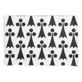 Ermine Pattern, Middeleeuws Patroon, Zwart op Wit Kussensloop (Voorkant)