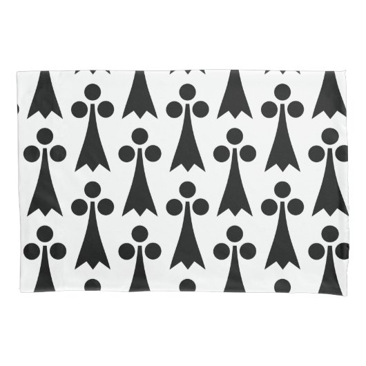 Ermine Pattern, Middeleeuws Patroon, Zwart op Wit Kussensloop (Voorkant)