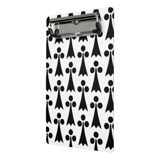 Ermine Pattern, Middeleeuws Patroon, Zwart op Wit Mini Klembord (Angled2)