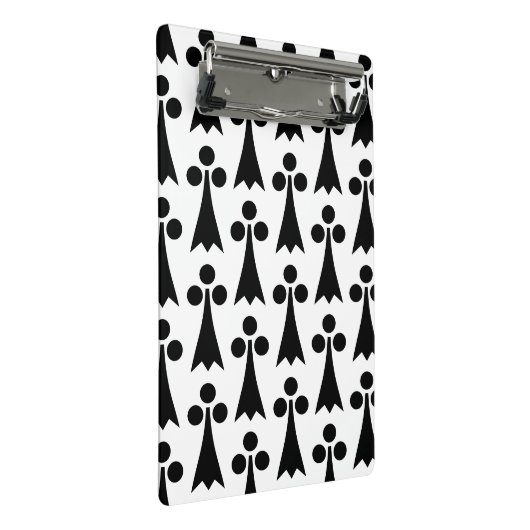 Ermine Pattern, Middeleeuws Patroon, Zwart op Wit Mini Klembord (Schuin)