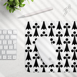 Ermine Pattern, Middeleeuws Patroon, Zwart op Wit Muismat