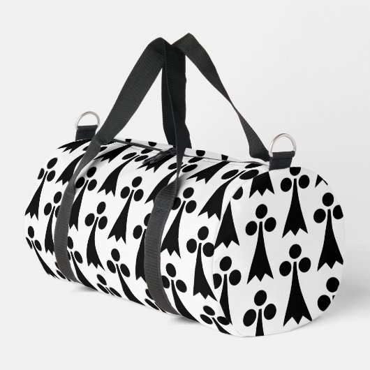 Ermine Pattern, Middeleeuws Patroon, Zwart op Wit Plunjezak (Linkerhoek)