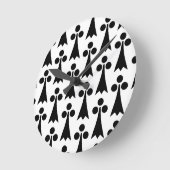Ermine Pattern, Middeleeuws Patroon, Zwart op Wit Ronde Klok (Hoek)