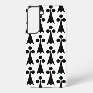 Ermine Pattern, Middeleeuws Patroon, Zwart op Wit Samsung Galaxy Hoesje