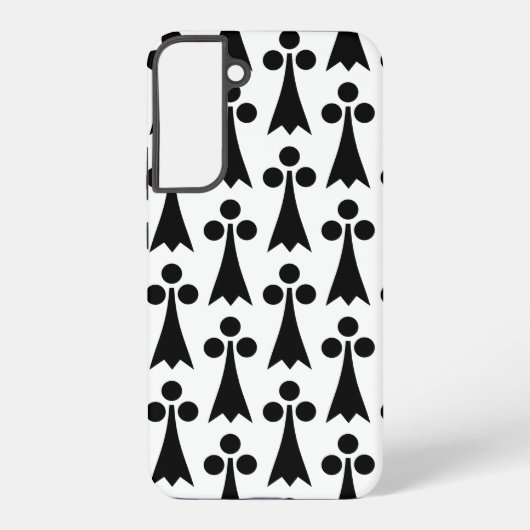 Ermine Pattern, Middeleeuws Patroon, Zwart op Wit Samsung Galaxy Hoesje (Achterkant)
